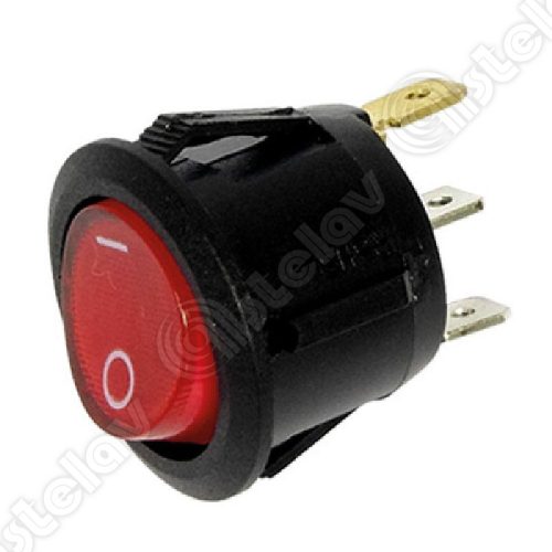 Built-in universal switch, round, dia. 20mm (red)